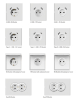 Interrupteur mural électrique en aluminium de type 86 pour maison intelligente Bouton blanc Grand panneau en plastique à angle droit 220v Max. Voltage