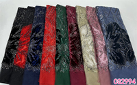 NOUVEAU Tissu en dentelle africaine perlée en velours 2026 – Tissu en dentelle française brodé vert de haute qualité pour la couture de robes de mariée
