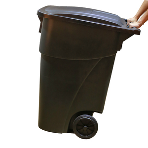 Poubelle commerciale à usage intensif de style américain en plastique de 55 gallons avec roues Barre de levage avant Conteneur à ordures - Product Image 2