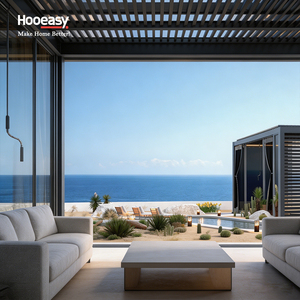 <span class=keywords><strong>Pergola</strong></span> bioclimatique Hooeasy moderne pour fêtes en plein air avec murs latéraux, volets, portes coulissantes en verre, rideaux, moustiquaire et <span class=keywords><strong>toit</strong></span> à lames - Product Image 6