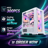 Boîtier pour PC d'usine avec ventilateurs rgb Boîtier pour ordinateur de jeu de couleur blanche