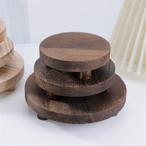 Solid wood base stand, wooden bathroom toiletries tray, scented <b>candle</b> <b>holder</b>, wooden milk tea shop cake base - Product Image 4