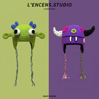 Bonnet en tricot Shrek Monstre Vert, drôle et mignon, couvre-tête d'hiver
