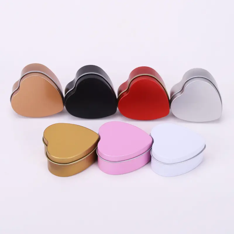 Wholesale Heart Shaped Red Metal Tins Box Food Grade Candy Biscuits Container Case Tin Cans For Candles