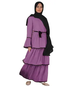 Wholesale black suit kurti-New design fashion large size women's Malay fashion cake black and white dress suit women muslim