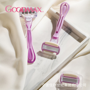 มีดโกนกำจัดขนสำหรับผู้หญิง ใบมีดสแตนเลส สีม่วง มีดโกนแบบใช้มือสำหรับโกนขนตามร่างกาย - Product Image 3