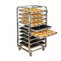 Chariot à gâteaux en acier inoxydable robuste, design pliable et épaissi, 60x40/80x60 cm, chariot rotatif pour four