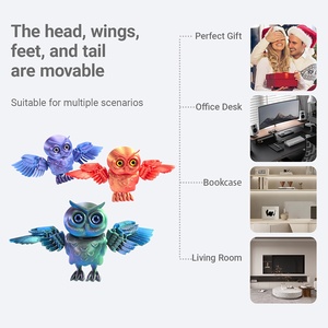 Modèle de personnage en plastique imprimé en 3D, figurine d'oiseau hibou personnalisée, collectionnable, éducative, articulée, jouet anti-stress pour le jeu et la décoration - Product Image 6