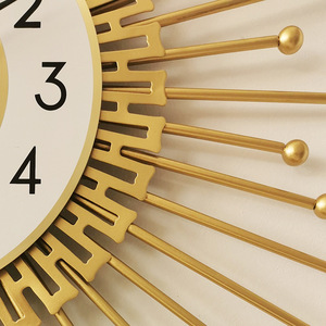 Grande décoration murale en métal en forme de <span class=keywords><strong>soleil</strong></span>, horloge pour la décoration du salon, vente en gros - Product Image 5