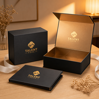 Boîte magnétique rigide pliable en carton de taille personnalisée, emballage de luxe, boîte cadeau pliable avec couvercle à fermeture magnétique