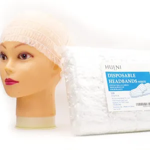 Disposable PP non woven Headband for Massage White Disposable Elastic SPA Headbands 100 bag each Package