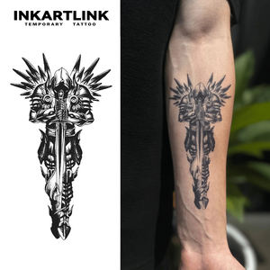 INKARTLINK - Pegatina de Tatuaje para el Cuerpo, Pegatina de Tatuaje de Ángel Guerrero, Resistente al Agua, Ecológica, de Larga Duración (15 Días), Venta al por Mayor - Product Image 1