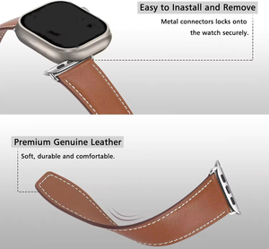 <span class=keywords><strong>Correa</strong></span> de Reloj de Repuesto de Cuero Genuino Transpirable con Cierre Magnético para <span class=keywords><strong>Apple</strong></span> <span class=keywords><strong>Watch</strong></span> Ultra 1 2 Series 11 10 9 8 7 SE 6 5 4 - Product Image 3