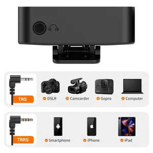 2022 Mobile 2.4G Wireless Mic Lavalier Microphone 0 Latency Monitoring Microphone Camera With Windproof Foam For Vlog