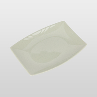 Assiette rectangulaire incurvée en mélamine bicolore mate, incassable et résistante à la chaleur, pour la restauration et la cuisine quotidienne à la maison
