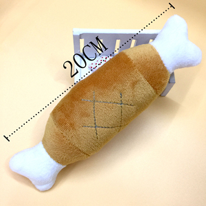 Fabrika doğrudan çevre dostu kadife polar Pet oyuncak interaktif ses çiğneme tavuk kemik bacak peluş köpekler ve kediler için adedi 10 adet - Product Image 5