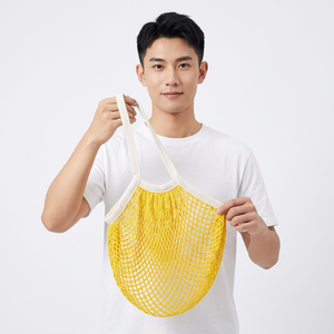 Sac fourre-tout en filet pour le shopping, grande capacité, réutilisable, pour courses et plage, avec poignées, logo personnalisé, vente en gros - Product Image 1