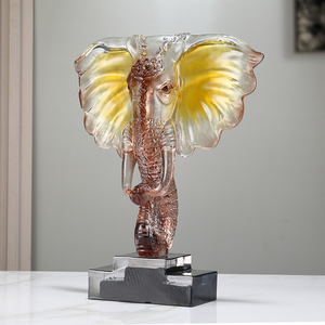 Escultura de Cabeza de <span class=keywords><strong>Elefante</strong></span> de Resina - Adorno Creativo para <span class=keywords><strong>el</strong></span> Hogar - Product Image 2
