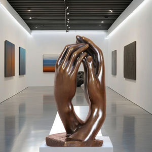 Accueil Décoration <span class=keywords><strong>de</strong></span> table Laiton <span class=keywords><strong>Bronze</strong></span> <span class=keywords><strong>Rodin</strong></span>'s the Cathedarl Hands Statue Sculpture - Product Image 1