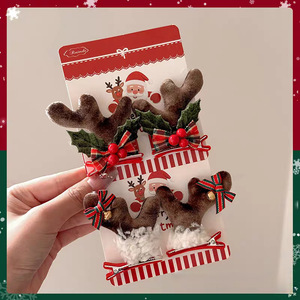 Nuevo Pasador de Pelo con Lazo de Tela con Dibujos Animados Navideños, Campana Roja Mori, Clip Lateral para Niñas, Accesorio para el Cabello Festivo, Fresco y Dulce - Product Image 2