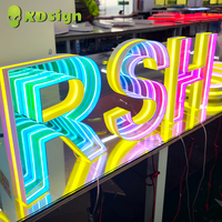 Lettres lumineuses LED personnalisées Infinity Abyss certifiées CE, en acrylique lisse 3D, pour publicité extérieure, signalétique automobile, multicolores, Bluetooth