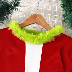 Costume d'elfe de Noël à manches longues en fourrure verte pour bébés, garçons et filles, tenue Cosplay avec costumes de <span class=keywords><strong>monstre</strong></span> du père Noël - Product Image 3