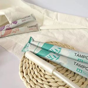 Grosir tampon pembersih vagina label pribadi mutiara Yoni tampon organik dengan aplikator - Product Image 1