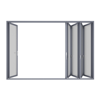 Moderne Double Bi-Pliage Porte Patio Coulissante en Verre Isolation Thermique Robuste Usage Extérieur Double Intérieur Salle de Bains