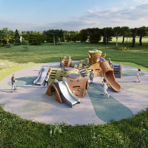Équipement de terrain de jeux extérieur sur mesure sur le thème de l'aventure, ensemble de toboggans pour enfants, LLDPE <span class=keywords><strong>commercial</strong></span> pour écoles, parcs et jardins - Product Image 2