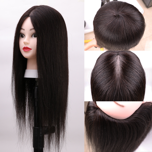 Ventes directes d'usine Mannequin <span class=keywords><strong>de</strong></span> formation <span class=keywords><strong>de</strong></span> <span class=keywords><strong>coiffeuse</strong></span> professionnelle cheveux mixtes tête cheveux raides 130% densité main attachée - Product Image 4