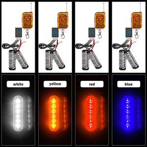 Yosovlamp Ultra-Mince 6LED Feux Diurnes Un à Quatre Feux Clignotants Grille de Voiture 18 Modes Télécommande Sans Fil A4 <span class=keywords><strong>A3</strong></span> K5 - Product Image 6