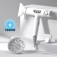 Sèche-cheveux électrique pliable à séchage rapide, moteur ionique puissant 1800w, haute vitesse, puissant, avec diffuseur