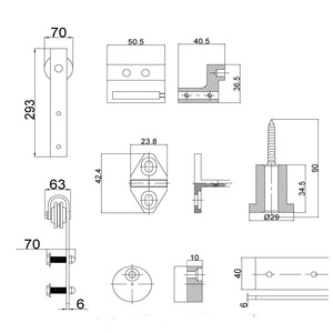 Set Hardware per porte da fienile in stile moderno kit per porte da fienile scorrevoli nero - Product Image 2