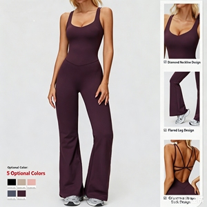 <span class=keywords><strong>Tuta</strong></span> Yoga Senza Cuciture Stile Europeo-Americano, Sexy con Schiena Scoperta e Pantaloni Lunghi, Abbigliamento Sportivo Fitness per Donna - Product Image 1