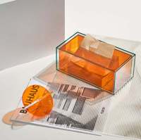 YAGELI china fábrica de tejido facial caja lucite claro acrílico tejido de la cubierta de la caja de