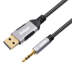 USB2.0 3.5mm nam-nam Adapter chuyển đổi Hifi Stereo âm thanh Microphone PVC lá cho iphone máy tính xách tay máy tính bảng xe tai nghe loa - Product Image 1