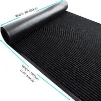 Tapis d'entrée robuste en TPE à double rayure pour éliminer la saleté, antidérapant pour hall d'hôtel, bureau, couloir