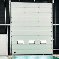 Porte sectionnelle industrielle motorisée avec batterie de secours, acier galvanisé double couche, isolation thermique élevée