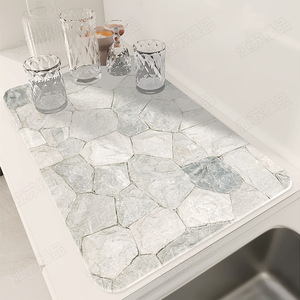 Tapete de Drenaje para Encimera de Cocina, Tapete Absorbente de Piedra con Diseño Cuadrado Moderno y Simple para Mesa de Té, Barra, Escritorio - Product Image 4