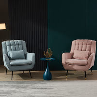 Fauteuil de relaxation moderne de luxe américain 80*80*80cm, siège individuel en tissu orange, canapé d'angle en mousse haute densité pour salon