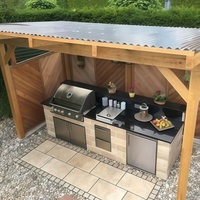 Barbecue portable d'extérieur robuste haut de gamme en acier inoxydable avec deux tiroirs réglables, télécommande et étanche