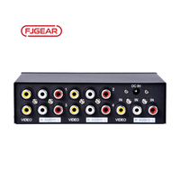 FJ-104AV Fjgear répartiteur audio vidéo 4 ports distributeur av 4 bouche lecture et lecture d'entrée audio et vidéo à sens unique
