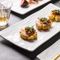 Hôtel Événements de mariage Japonais Sushi Snack Dessert Assiette en céramique Assiettes rectangulaires blanches pour restaurant pour la restauration
