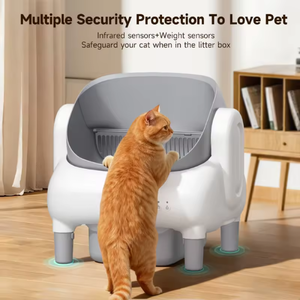 Bac à litière automatique intelligent pour <span class=keywords><strong>chat</strong></span>, double capteur, <span class=keywords><strong>anti</strong></span>-pincement, silencieux, contrôle par application, sans <span class=keywords><strong>odeur</strong></span>, facile à nettoyer, écologique, pour plusieurs chats - Product Image 2