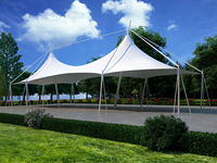 Structure de membrane à grande portée pour abri paysager, protection anti-UV, auvent d'ombrage pour place publique extérieure
