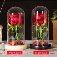Fleur en soie de verre, fleur artificielle, rose éternelle, lumière LED, objets décoratifs