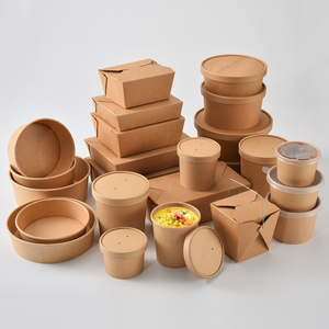 Emballage pour restauration rapide, boîte à collation jetable en papier kraft - Product Image 1