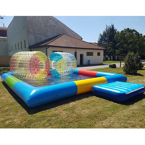 Pelota Inflable de Agua Azul Divertida para Caminar sobre el Agua, Rodillo de Plástico para Piscina, Modelo B-05, Juguete Deportivo Duradero, Color Personalizado - Product Image 1