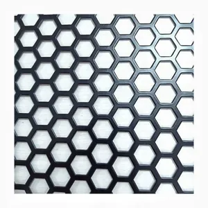 Jala logam berlubang heksagonal dinding tirai dekoratif pelat aluminium kustom pabrik