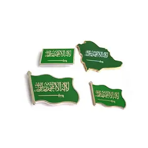 Large Stock Brooch For Saudi Arabia Flag Day Kingdom Of Saudi Arabia Waving Flag Lapel Pin Badge Ready To Ship